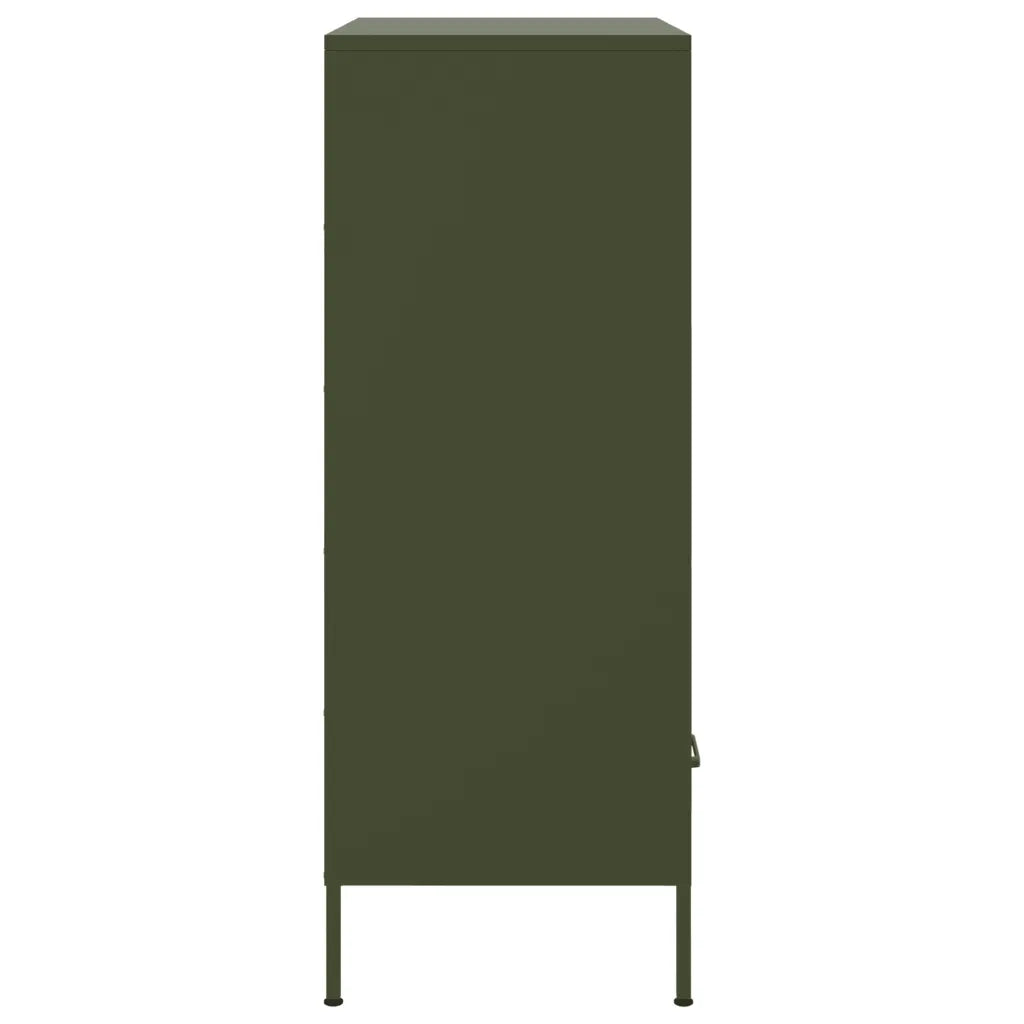 Credenza Verde Oliva 68x39x101,5 cm in Acciaio