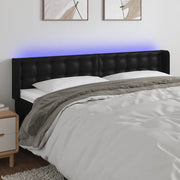 Testiera a LED-Testata con LED Nera 183x16x78/88 cm in Similpelle 729782