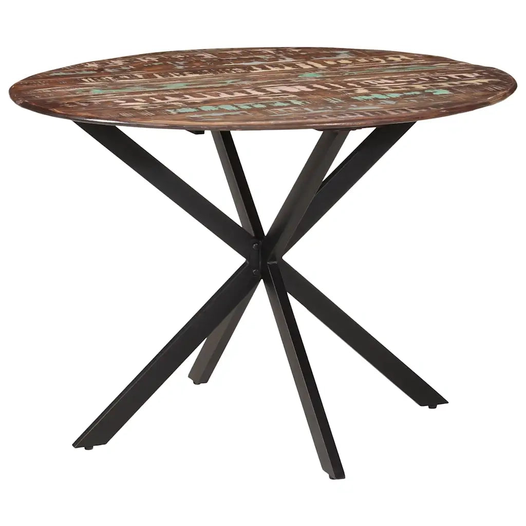 Tavolo da Pranzo | Tavolo da cucina ?110x78cm Legno Massello di Recupero e Acciaio