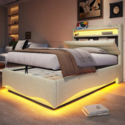 letto imbottito lino beige 90 x 200 cm