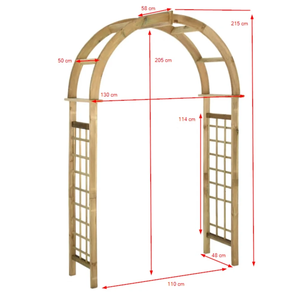 Arco a Traliccio in Legno di Pino Impregnato Verde 43256
