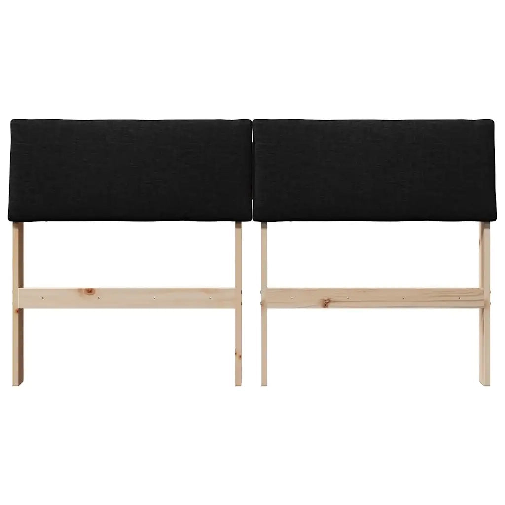 Testiera imbottita Nero 150 cm Pino massello 879116
