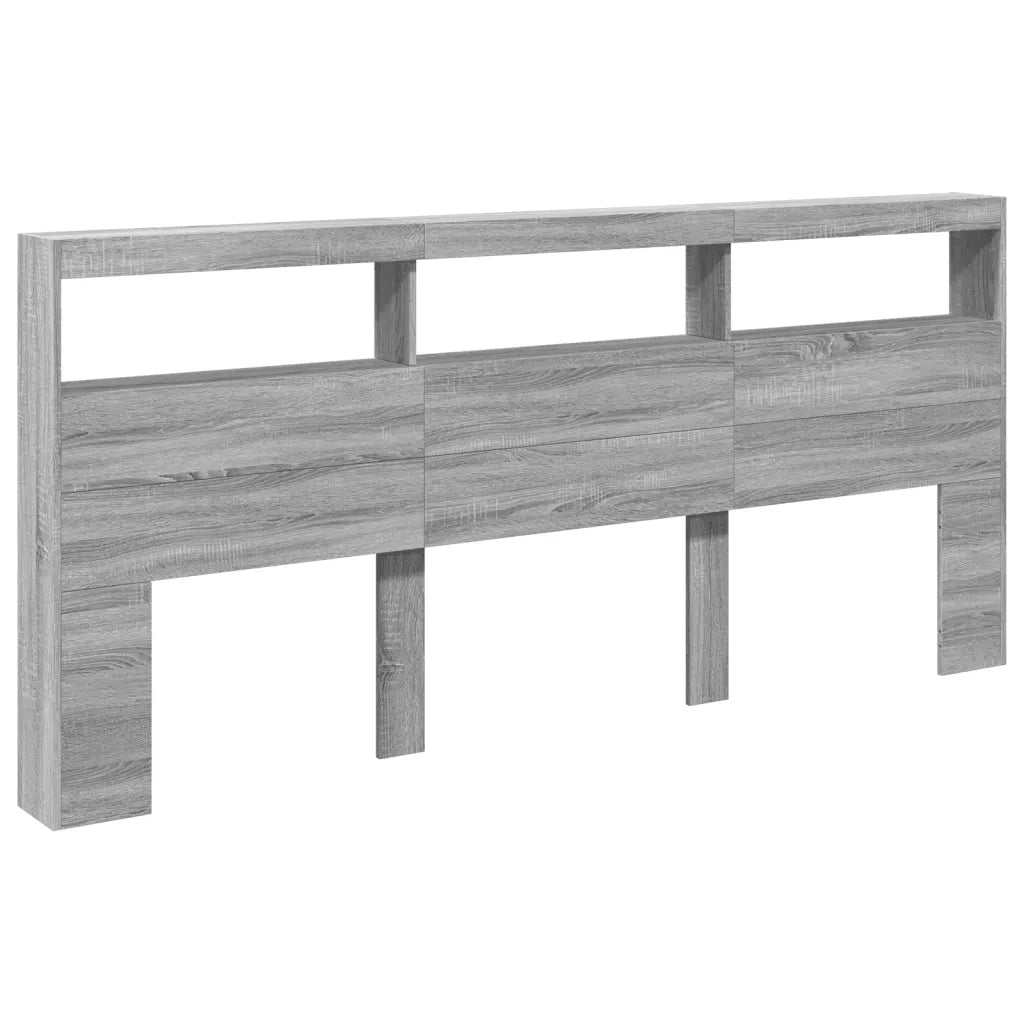 Testiera | Testata con Contenitore a LED Grigio Sonoma 220x17x102 cm