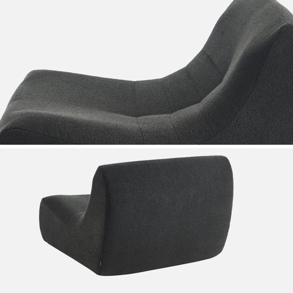 Divano modulare boucle, 2 posti, nero