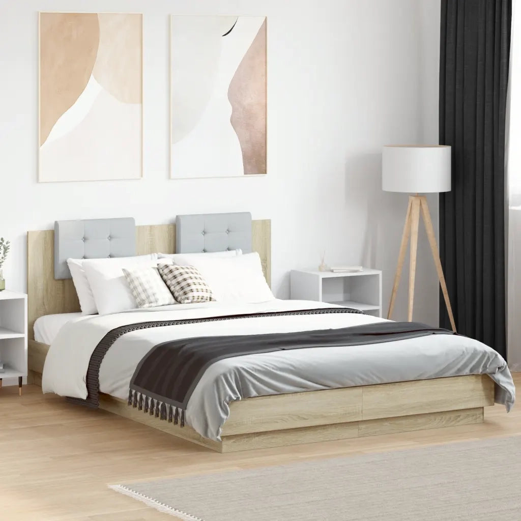 Giroletto Testiera-Struttura Letto Rovere Sonoma 120x200 cm Legno Multistrato 777925
