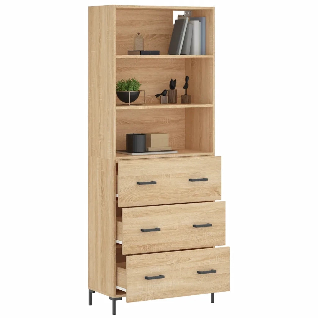 Credenza-Buffet-Armadio da cucina Rovere Sonoma 69,5x34x180 cm in Legno Multistrato 783329