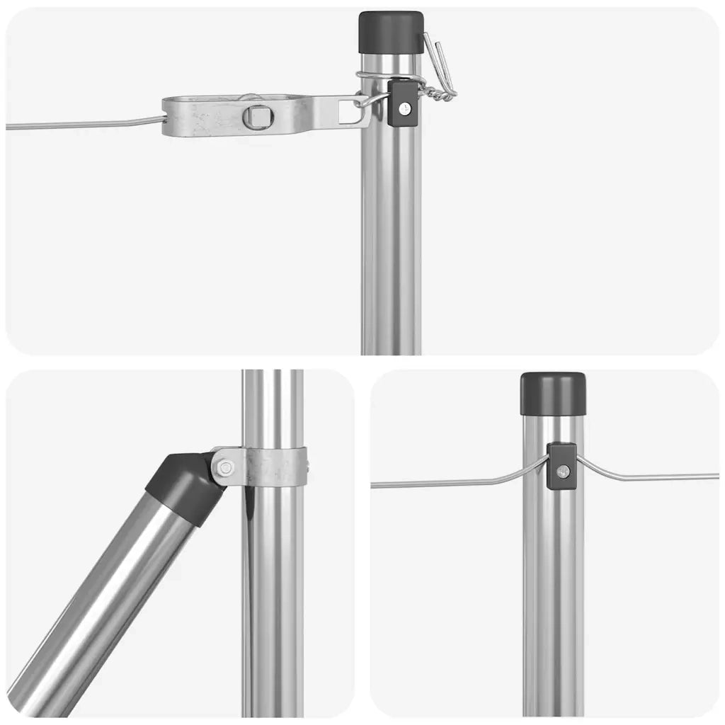 Palo della recinzione 7 pz Argento Acciaio CFW6628129