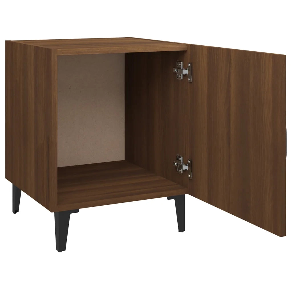 Comodini 2 pz Rovere Marrone in Legno Multistrato 817320