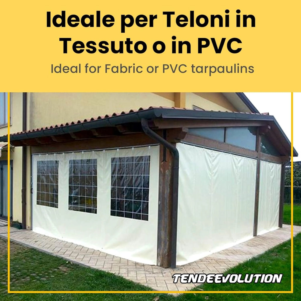 Binario Monorotaia MR3 in Ferro Zincato, Lunghezza 100cm - Perfetto per Teli in PVC, Tettoie, Gazebi, Pergole e Capanni