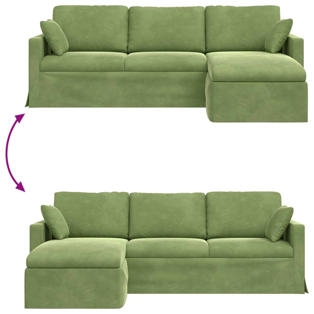 Divano Verde chiaro 228 x 134 x 80 cm Velluto 42024470