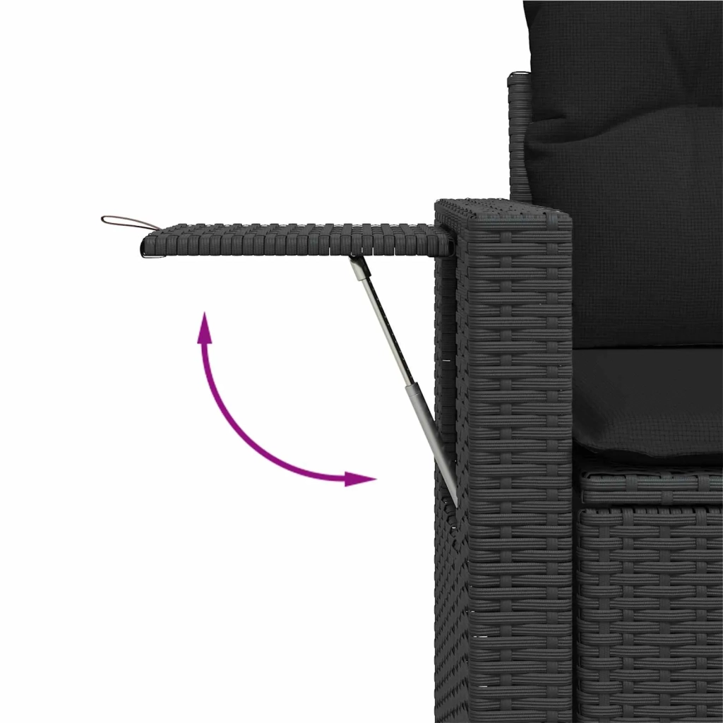 Set Divano da Giardino 12 pcs Nero polyrattan 3361779