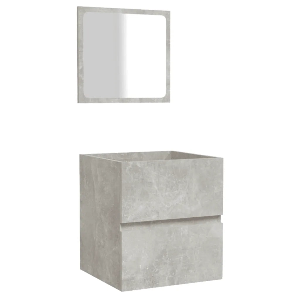 Mobile da Bagno con Specchio-Armadietto a Specchio da Bagno Grigio Cemento Legno Multistrato 426896