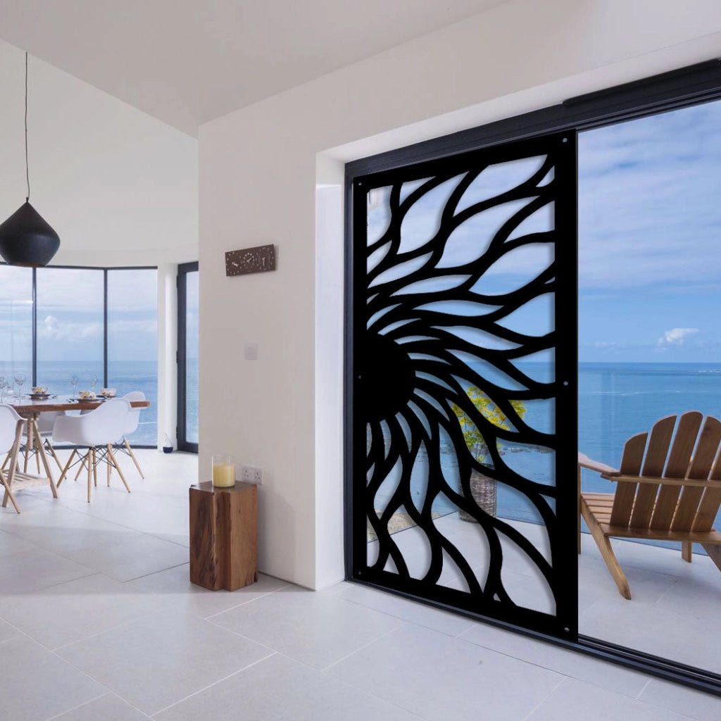 HOT SUN - Pannello in PVC traforato - Parasole Colore: nero, Misura: 73x148 cm