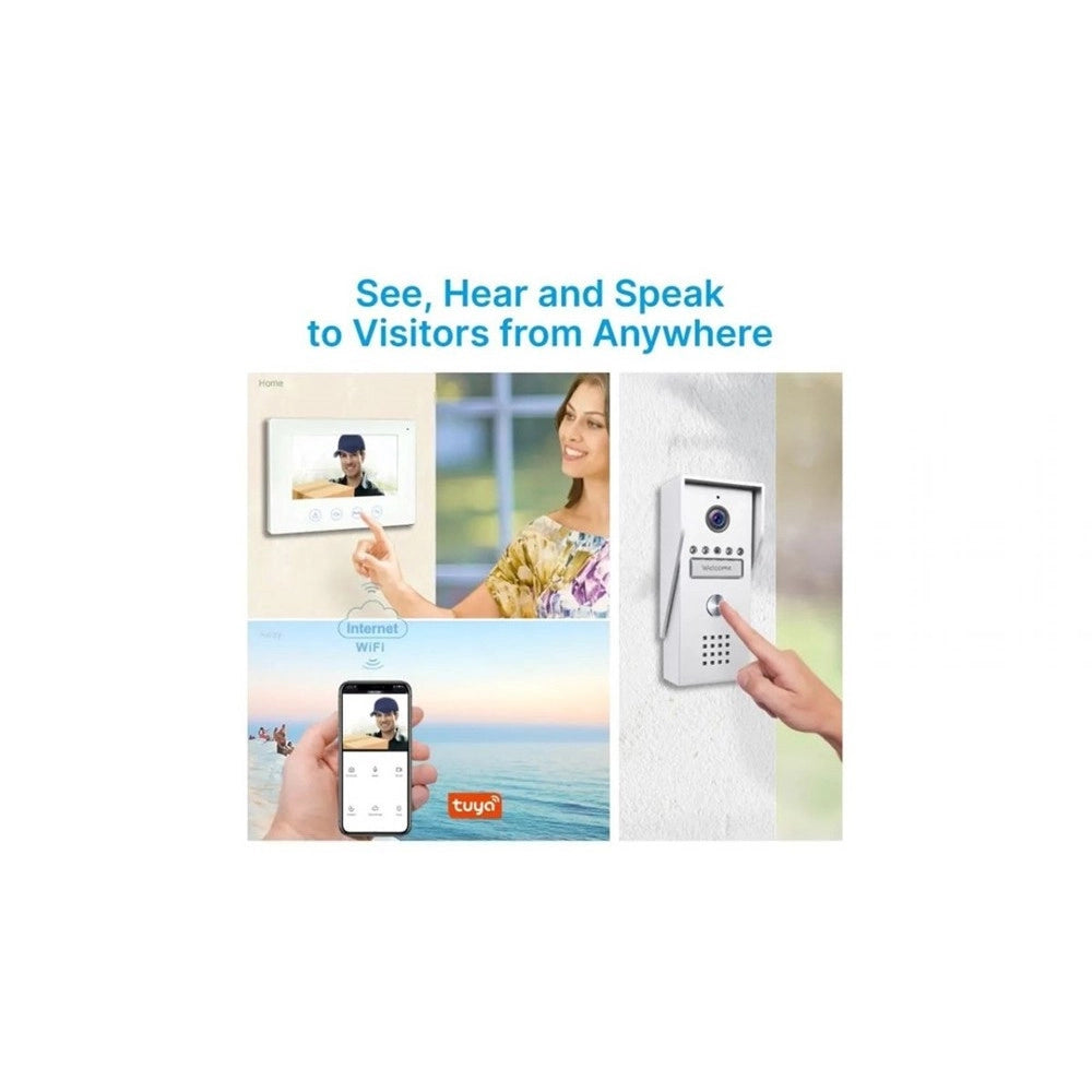 Trade Shop - Kit Videocitofono Wifi Monofamiliare Smart Monitor 7" Wireless 2 Fili App Sd-b17 -