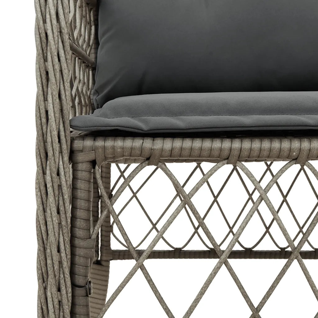 Set da Pranzo da Giardino 9 pz con Cuscini in Polyrattan Grigio 3212035