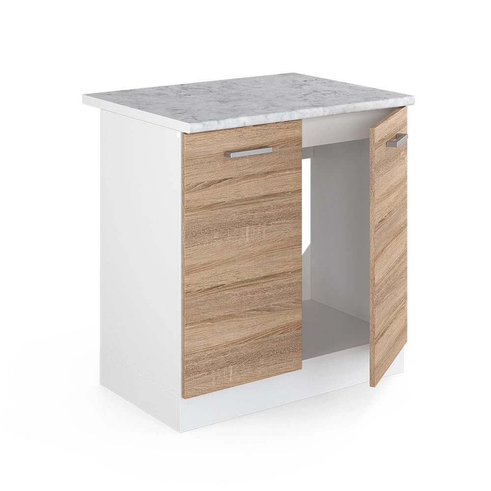 Vicco Base per lavello Sonoma 80 cm con ante, con piano di lavoro