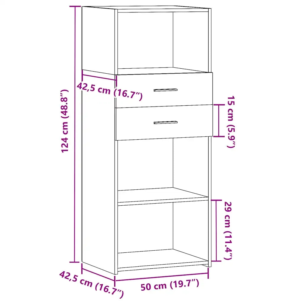 Credenza Rovere Marrone 50x42,5x124 cm in Legno Multistrato 846179