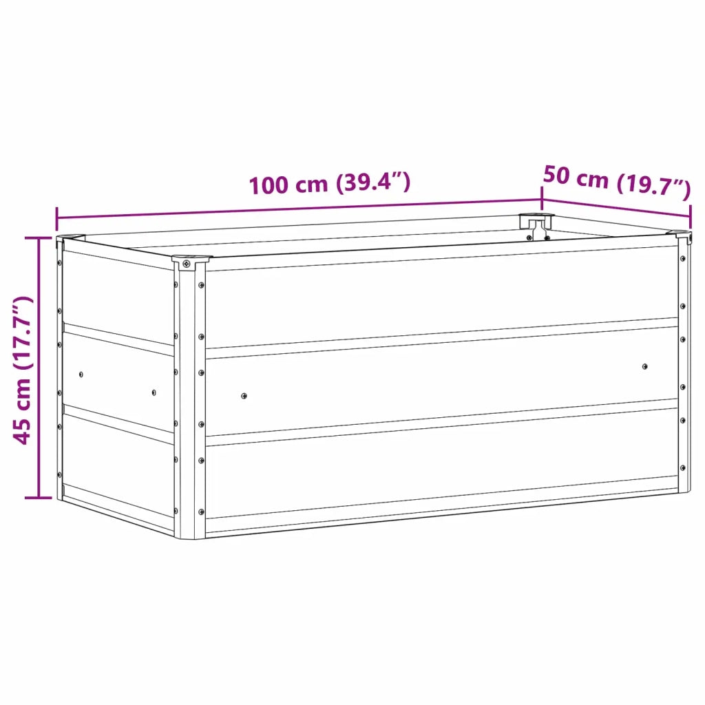 Fioriera | Cassetta per fiori | Vaso Grigio chiaro 100 x 50 x 45 cm Acciaio zincato