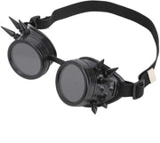 Occhiali da Sole Steampunk Vintage - Impermeabili - Nero - Occhiali da Ciclismo - Ideali per la Guida in Motocicletta e per la Pesca - Adatti per Adulti