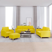 Set di Divani 4 pz con Cuscini Giallo Chiaro in Tessuto 3202067