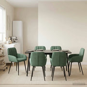 Sedie da pranzo 6 pcs Velluto (V) Verde Mare 56,5 x 50 x 86 cm 3428184