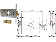 SERRATURA INFILARE PER FASCE CATEN. 1 MANDATA E SCR. MM.64 H 288602- - mm.60 (288.60.2) - 2 pezzi MG