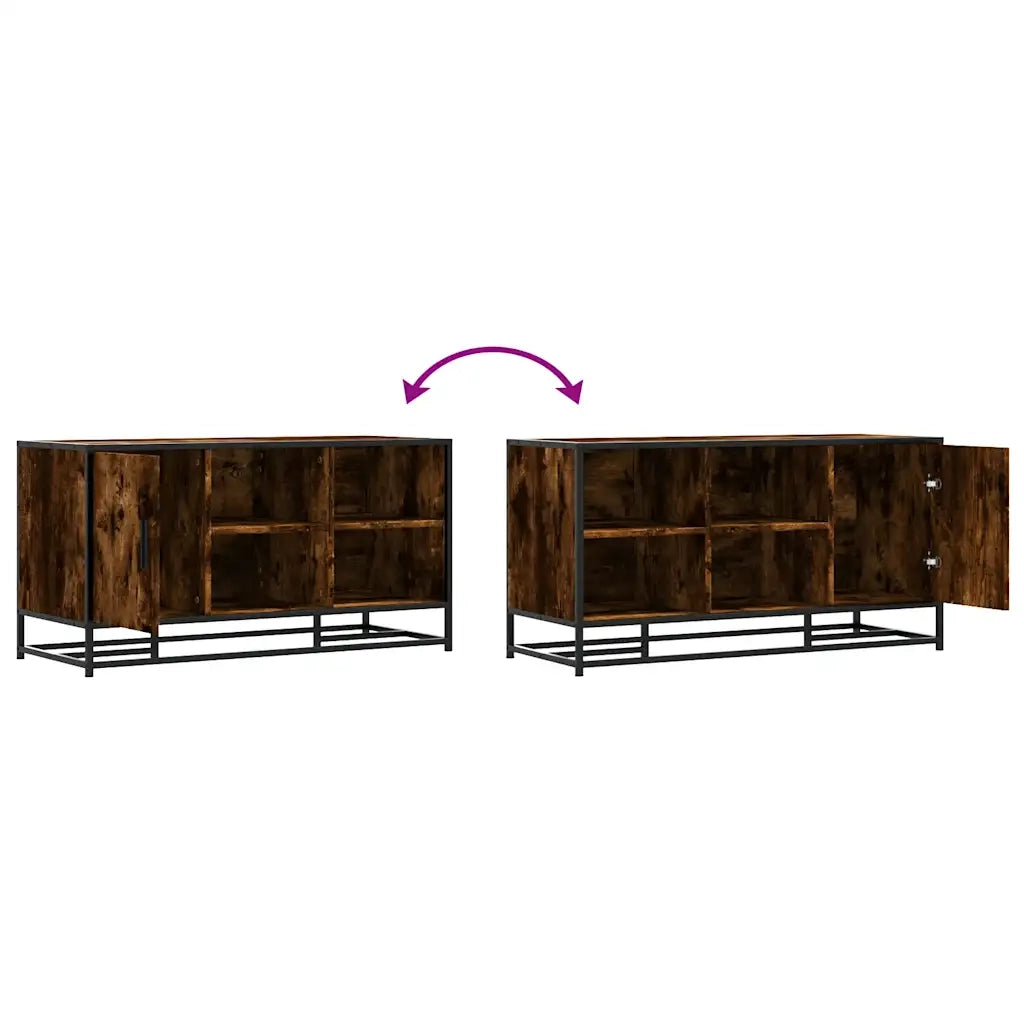 Scarpiera | Mobile per scarpe in Rovere Fumo 100x40x53,5 cm in Truciolato e Metallo