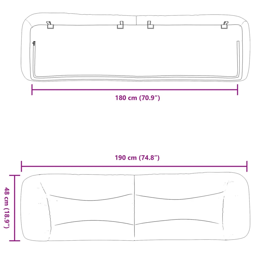 Cuscino Testiera Hvar Marrone 180 cm in Similpelle 374609