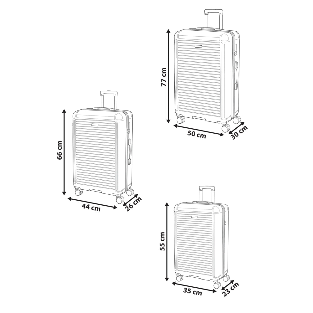 Set di 3 valigie blu in materiale sintetico con ruote silenziose in ferro e cerniera antifurto 3 misure Lucchetto TSA Comodità