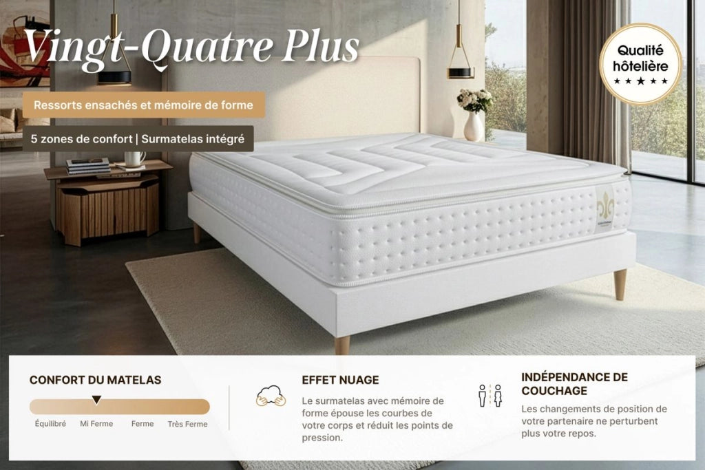 Materasso e base 180x200 cm - Vingt-Quatre PLUS