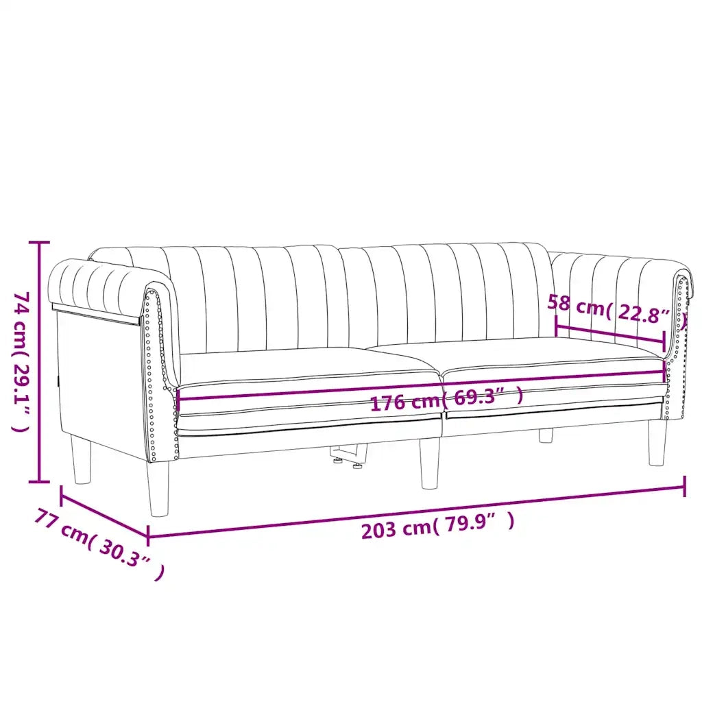 Divano a 3 Posti-Sofa 3 Posti Rosa in Velluto