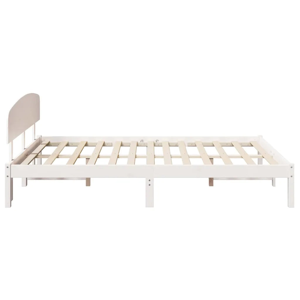 Struttura del letto Bianco 150 x 200 cm Pino massello 872060