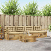 Set di divani da esterno con cuscino 5 pcs Bianco e Beige 3389988