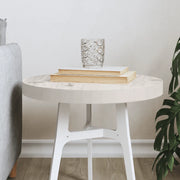 Piano Tavolo Rotondo Bianco Ø40x3 cm in Legno Massello di Pino 833659