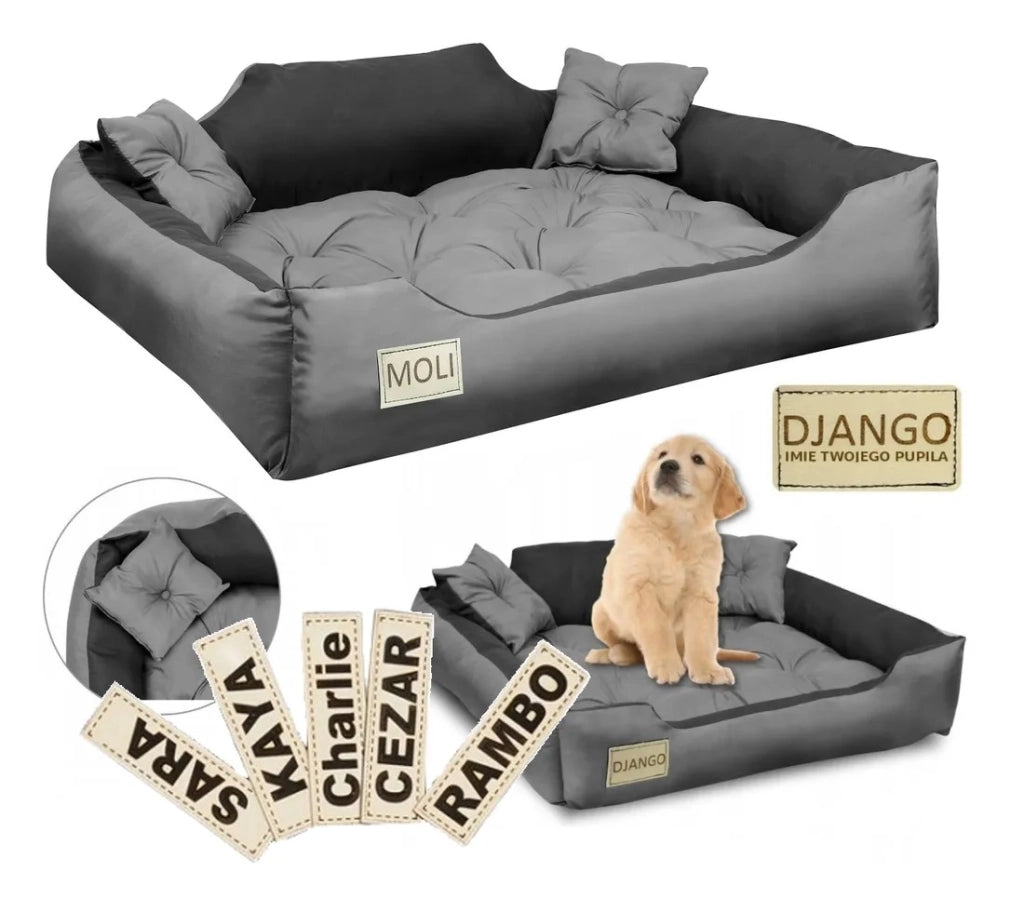AIO FACTORY Letto per cani 115x95 cm personalizzato grigio cuscino impermeabile