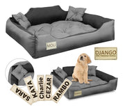 AIO FACTORY Letto per cani 115x95 cm personalizzato grigio cuscino impermeabile
