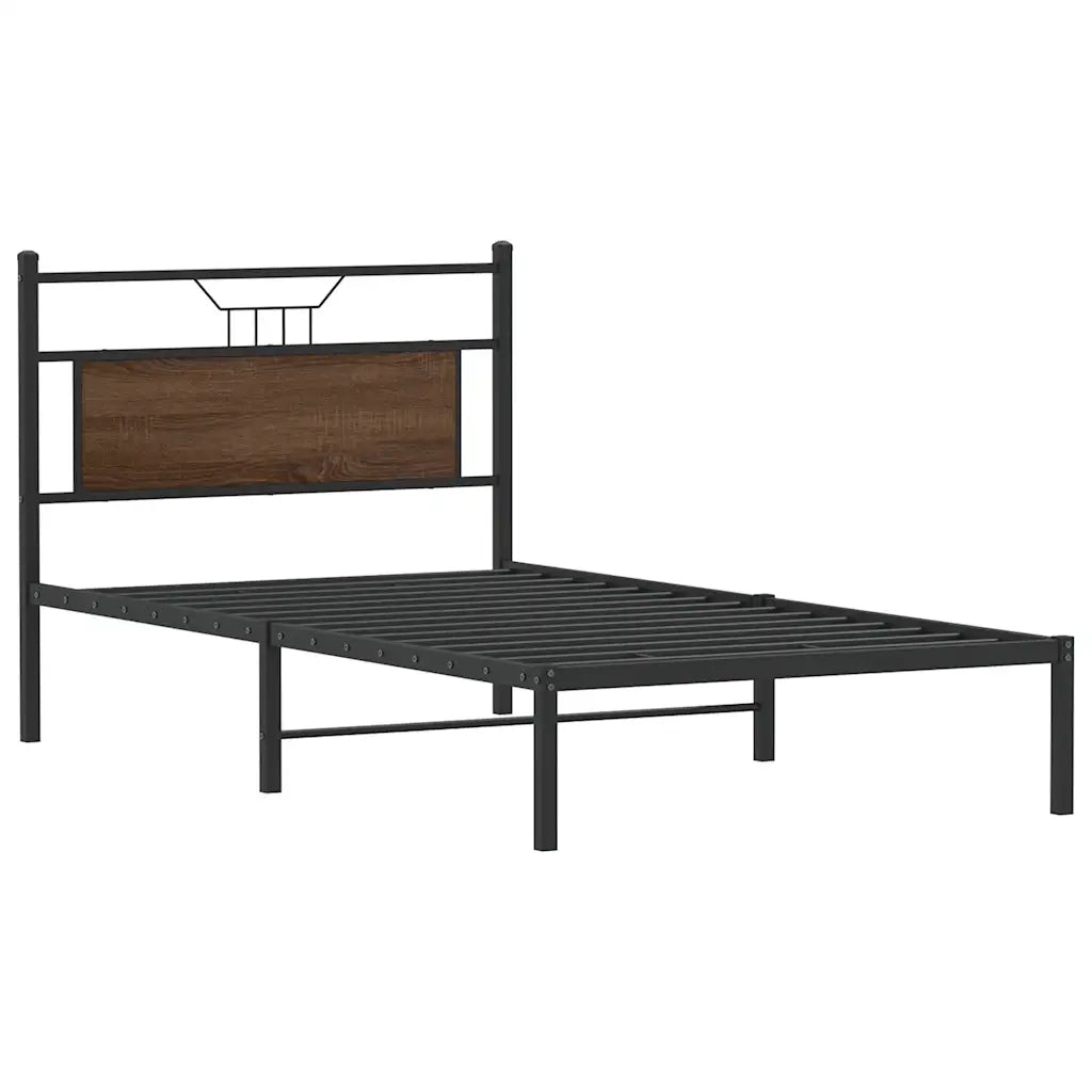 Giroletto senza Materasso-Struttura Letto Rovere Marrone 100x200 cm Truciolato 303899