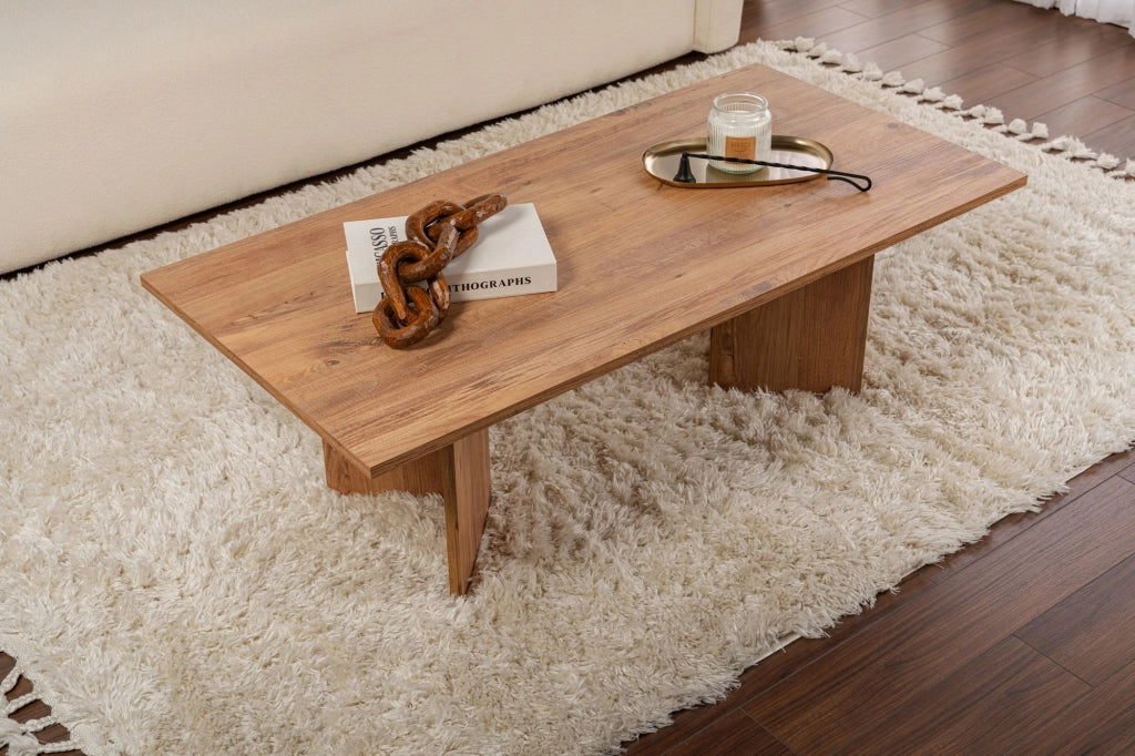 Tavolino da caffè in legno "Sabin" - 60 x 119 x 40 cm - Pino atlantico