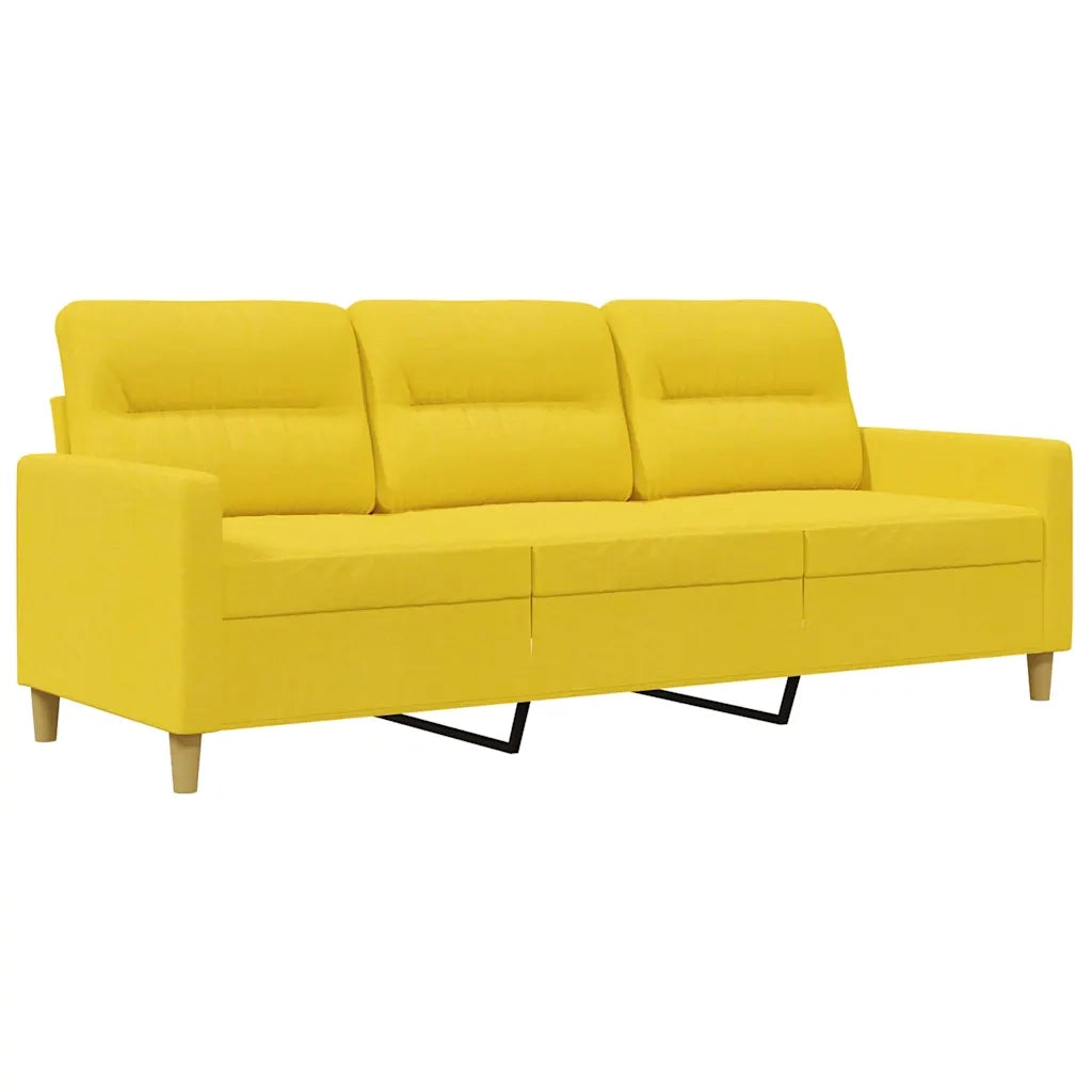 Divano a 3 Posti-Sofa 3 Posti Giallo Chiaro 180 cm in Tessuto 171806