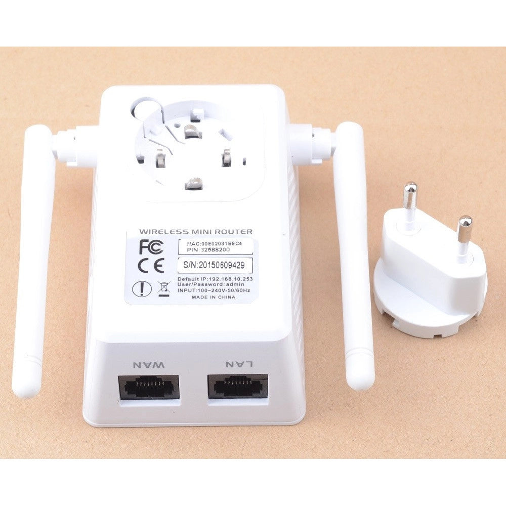 Trade Shop - Boas 750m Wireless-n Lan Wifi Ripetitore Ap Estensione Wifi 2.4g Con 2 Antenne -
