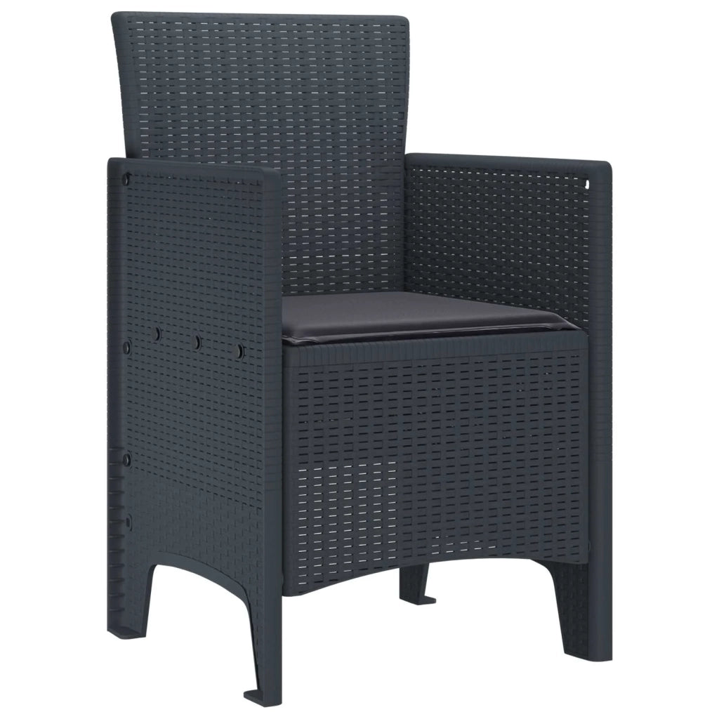 Sedia da Giardino 4 pz | Sedie da Esterno Antracite 53 x 49 x 85 cm Polipropilene