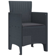 Sedia da Giardino 4 pz | Sedie da Esterno Antracite 53 x 49 x 85 cm Polipropilene