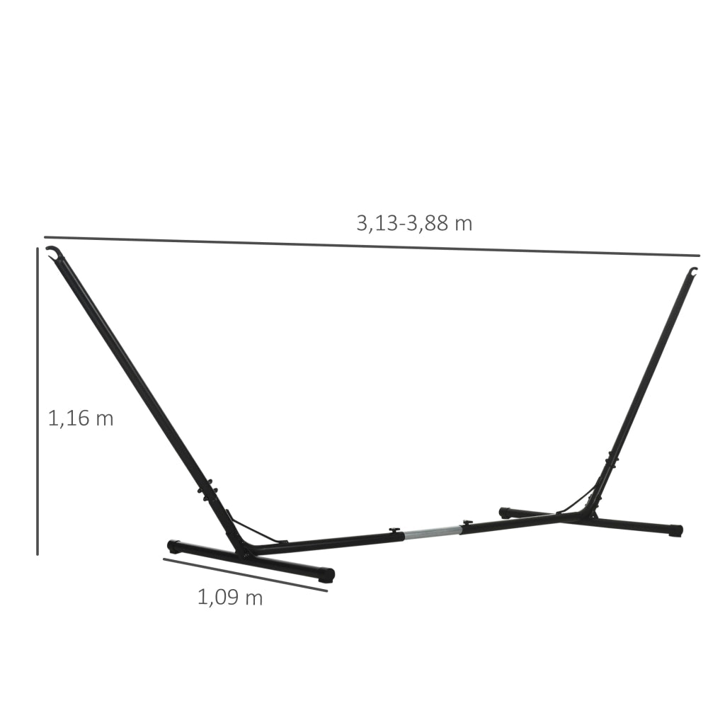 Supporto per Amaca da Giardino Regolabile ¨C Xylo ¨C Metallo Nero 313-388x109x116 cm
