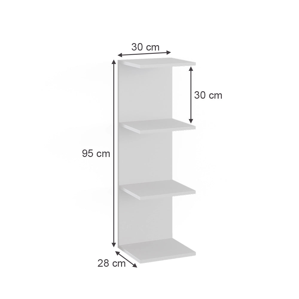 Vicco Scaffale a muro Bianco 30 x 95 cm