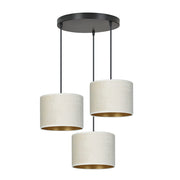 Lampadario Emibig Hilde Premium 3xE27 nero crema oro