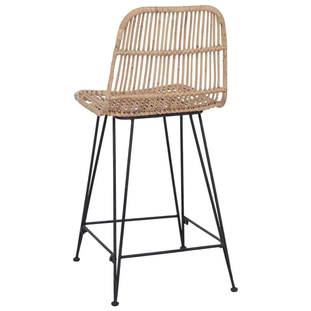 Sgabello da bar 2 pcs Naturale 44 x 54 x 96 cm Rattan e acciaio 42033208