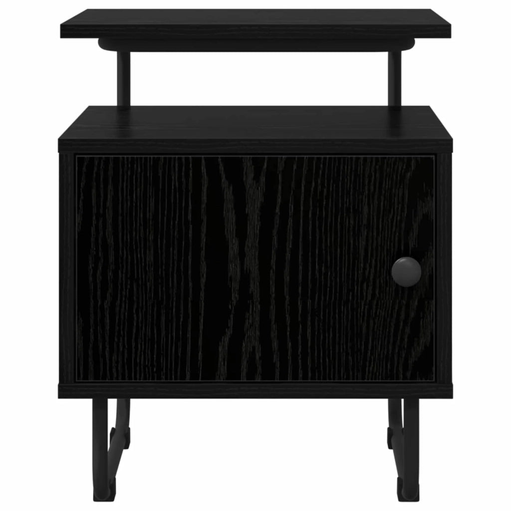 Armadio da Notte 2 pz Rovere Nero Legno ingegnerizzato 8007636