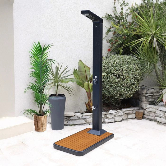Piatto doccia 2 in 1 per doccia solare da giardino Solaris - Piatto Doccia 2 In 1 Per Doccia Solare Da Giardino Solaris Color Teak Colore: Antracite