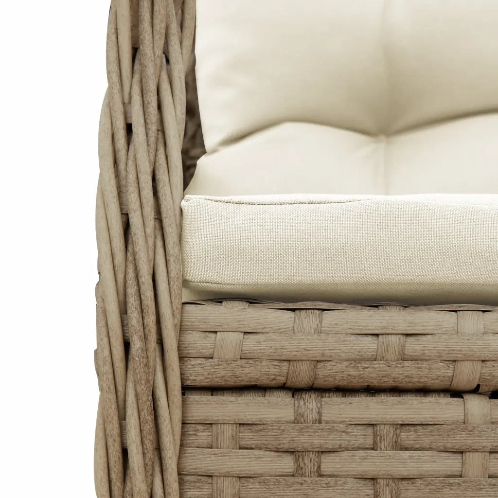 Set da Pranzo da Giardino 5 pz con Cuscini Beige in Polyrattan 3262921
