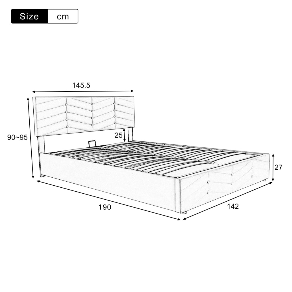 letto imbottito velluto grigio 140 x 190 cm